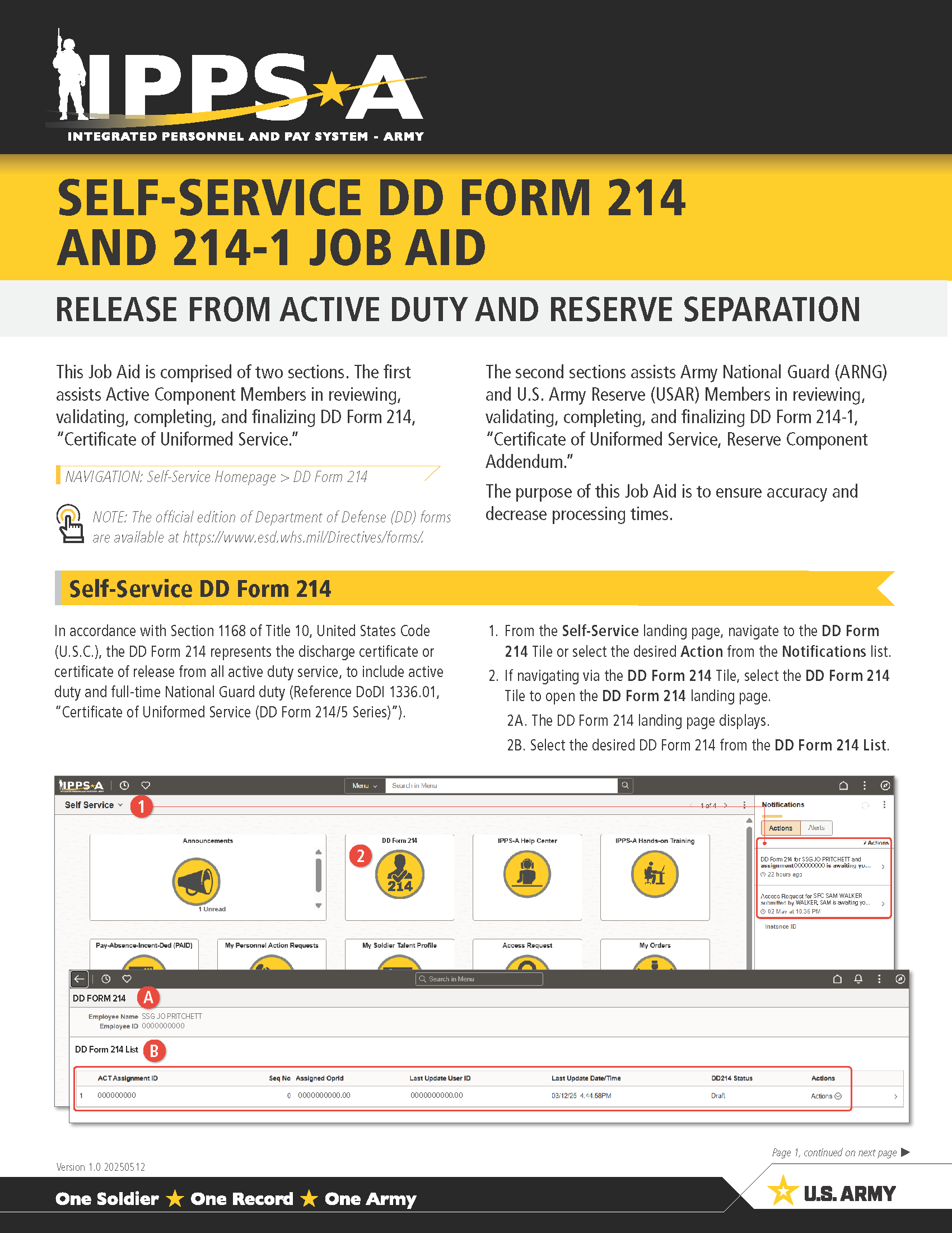 Link to Self-Service DD Form 214 Job Aid Link to Self-Service DD Form 214 Job Aid